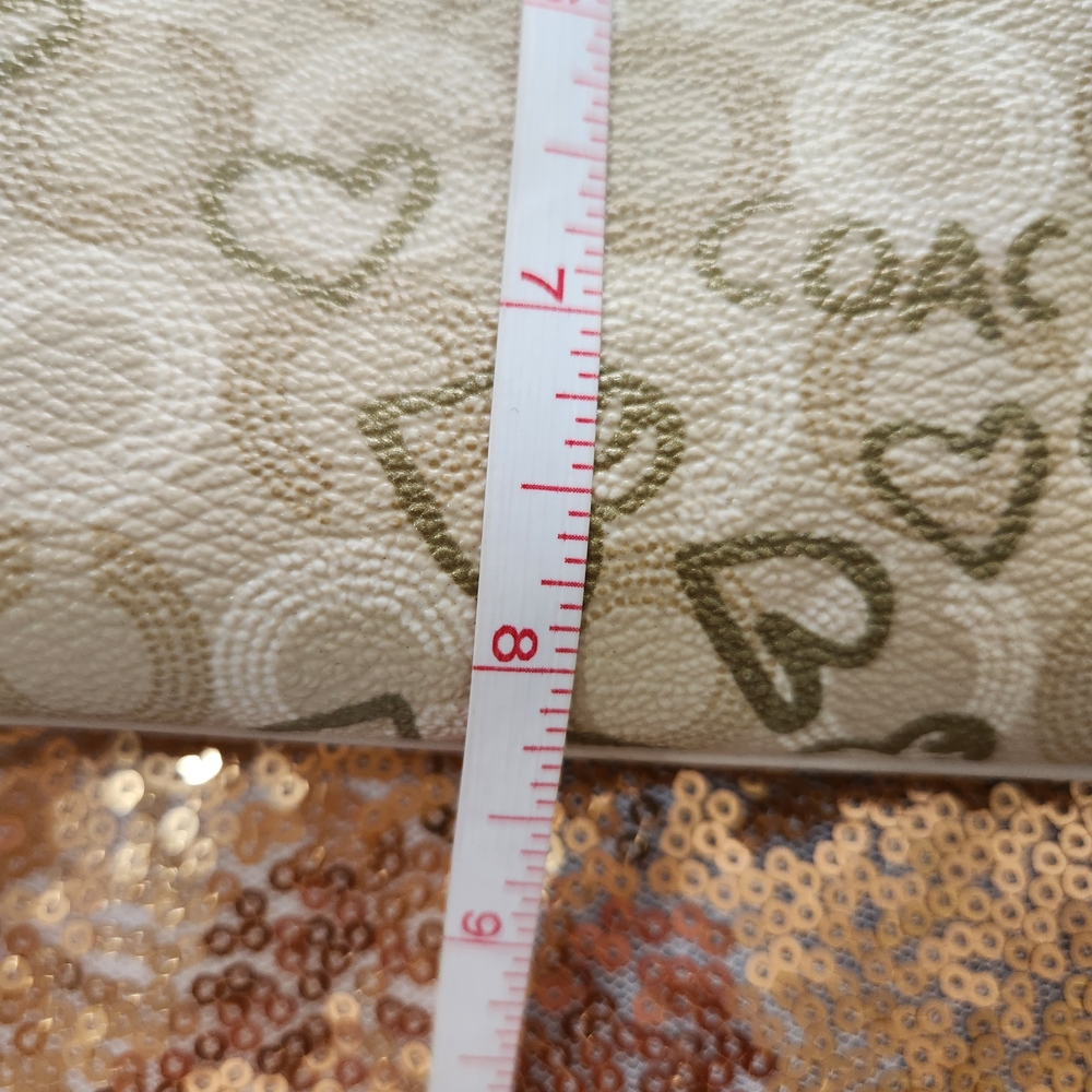 Coach Tan And Gold Hearts Logo Crossbody Bag - Picture 10 of 12